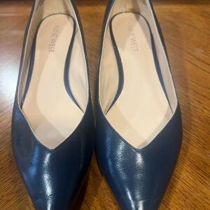 Nine West Dark Blue Leather Wedges
